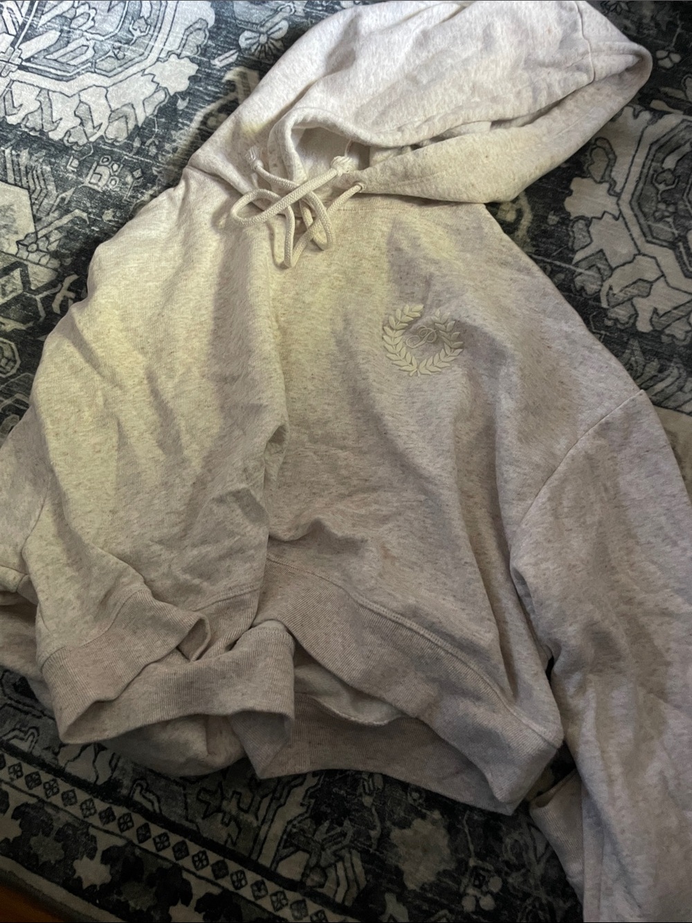 Women’s Cream Hoodie Sweatshirt pink Victoria secret cropped
